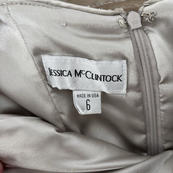 Jessica McClintock Sequin Mini Dress Size 6 Lace Strapless Formal Prom Tube VTG - Picture 3 of 9